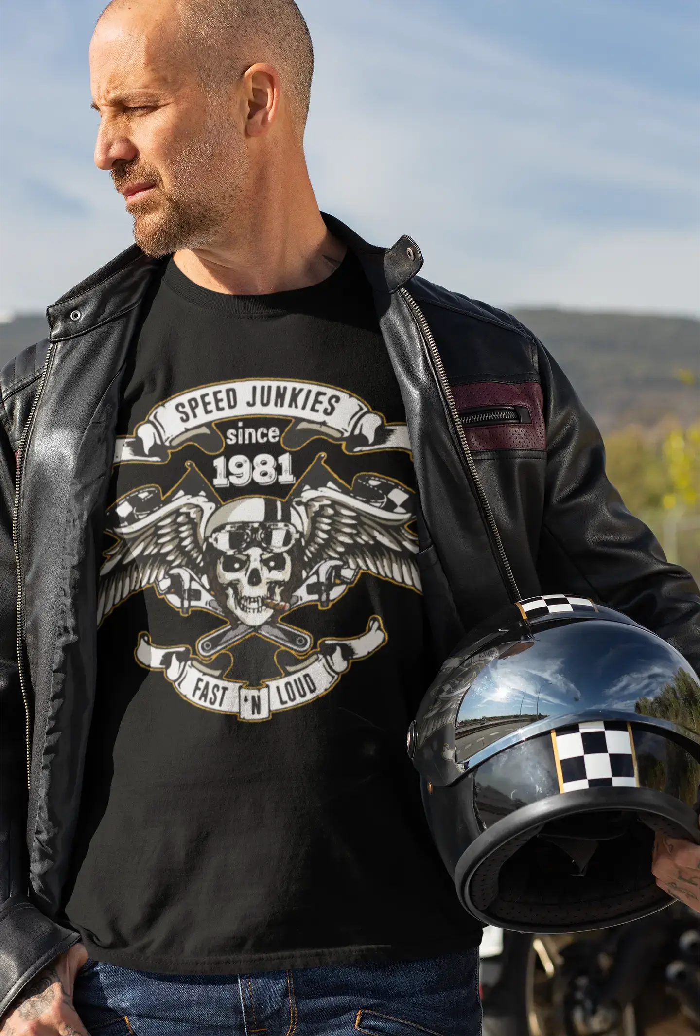 Speed Junkies Since 1981 Men's T-shirt Black Birthday Gift 00462