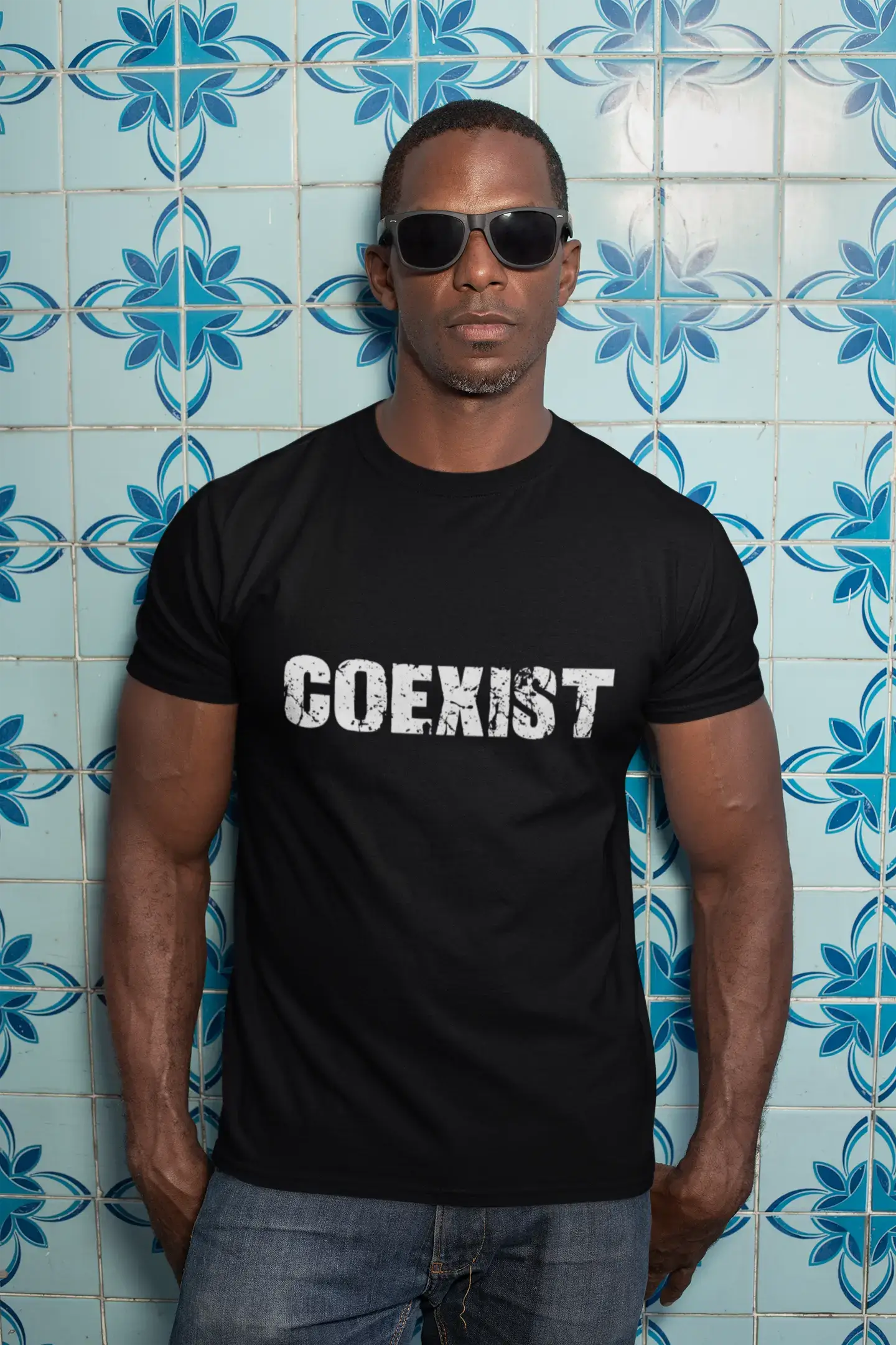 Homme T Shirt Graphique Imprimé Vintage Tee Coexist