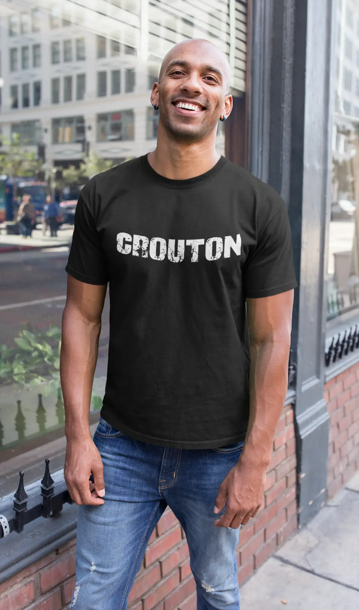 Homme T Shirt Graphique Imprimé Vintage Tee Crouton