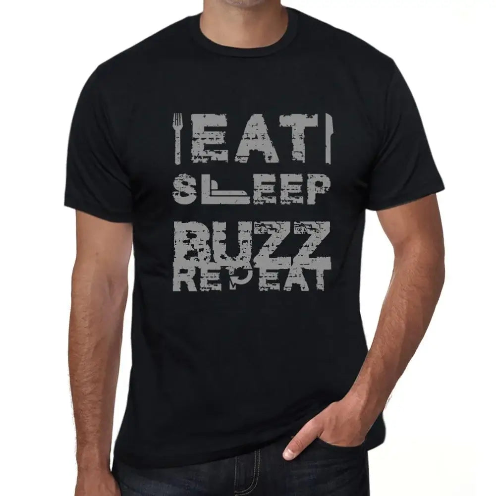 Men's Graphic T-Shirt Eat Sleep Buzz Repeat Eco-Friendly Limited Edition Short Sleeve Tee-Shirt Vintage Birthday Gift Novelty