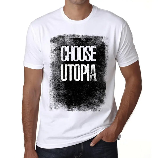 Men's Graphic T-Shirt Choose Utopia Eco-Friendly Limited Edition Short Sleeve Tee-Shirt Vintage Birthday Gift Novelty