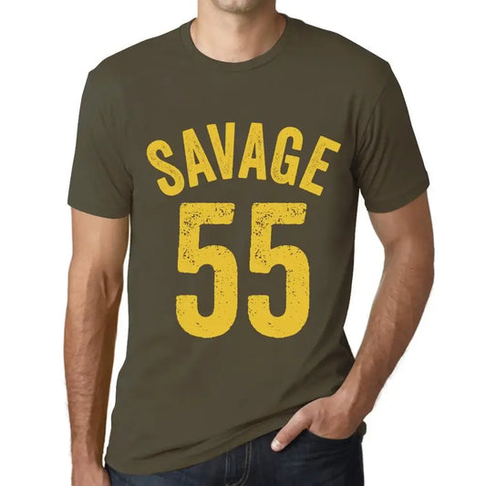 Men's Graphic T-Shirt Savage 55 55th Birthday Anniversary 55 Year Old Gift 1969 Vintage Eco-Friendly Short Sleeve Novelty Tee