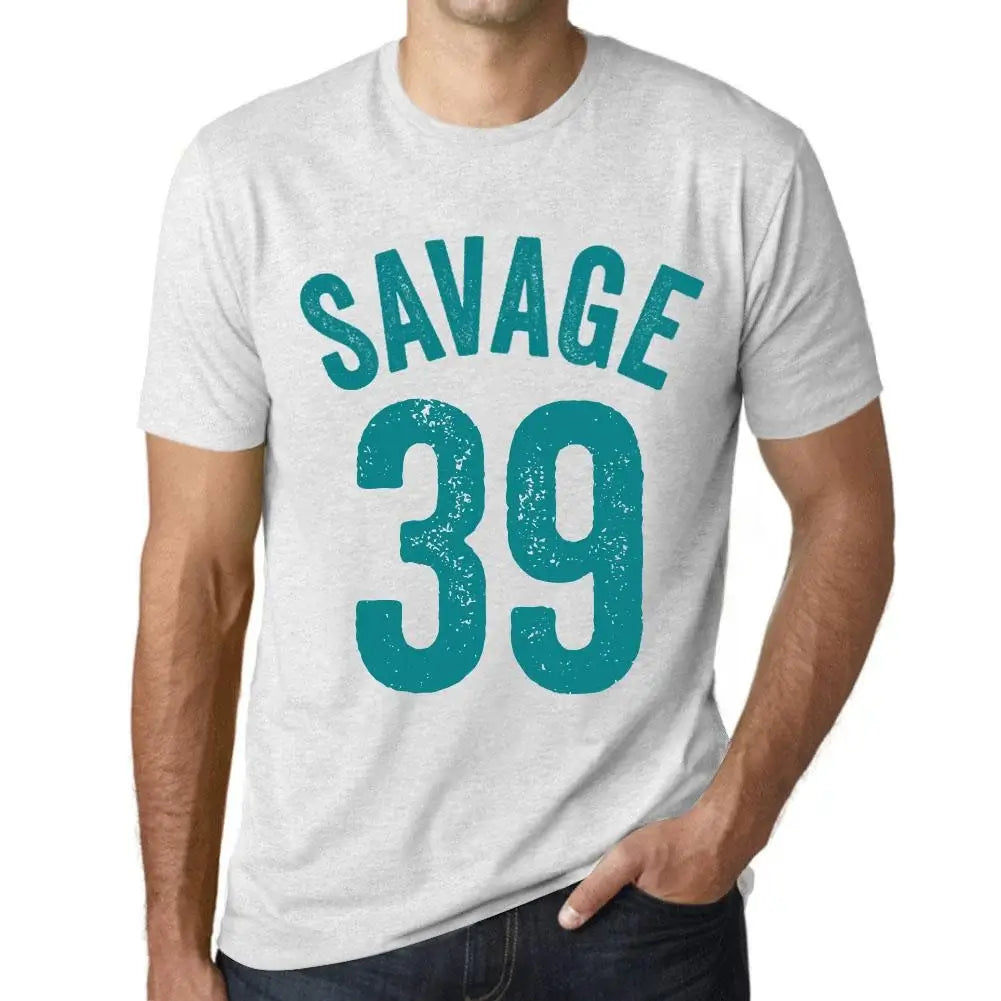 Men's Graphic T-Shirt Savage 39 39th Birthday Anniversary 39 Year Old Gift 1985 Vintage Eco-Friendly Short Sleeve Novelty Tee