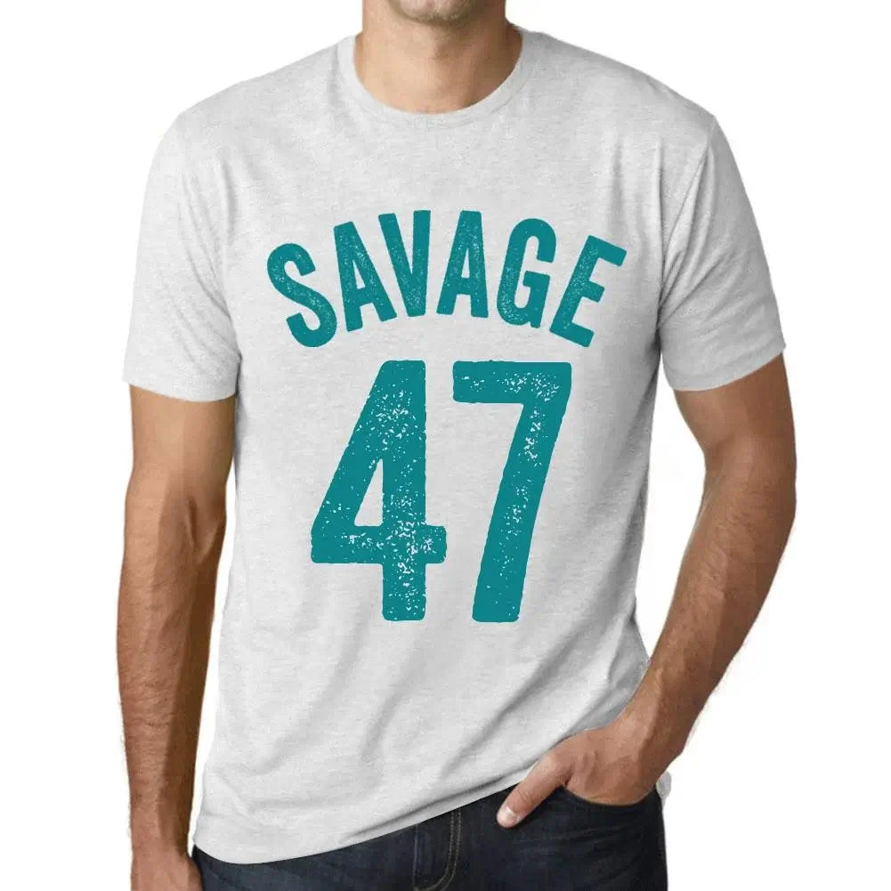 Men's Graphic T-Shirt Savage 47 47th Birthday Anniversary 47 Year Old Gift 1977 Vintage Eco-Friendly Short Sleeve Novelty Tee