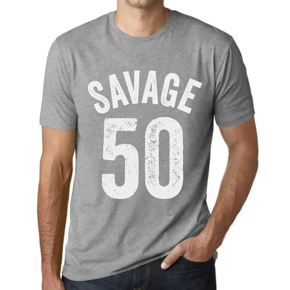 Men's Graphic T-Shirt Savage 50 50th Birthday Anniversary 50 Year Old Gift 1974 Vintage Eco-Friendly Short Sleeve Novelty Tee