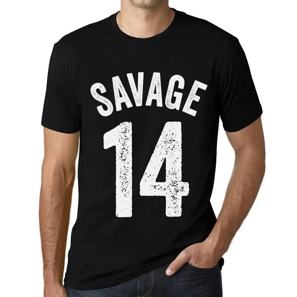 Men's Graphic T-Shirt Savage 14 14th Birthday Anniversary 14 Year Old Gift 2010 Vintage Eco-Friendly Short Sleeve Novelty Tee