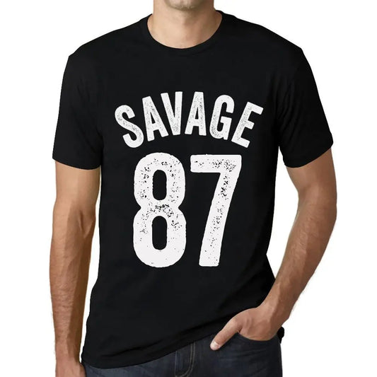 Men's Graphic T-Shirt Savage 87 87th Birthday Anniversary 87 Year Old Gift 1937 Vintage Eco-Friendly Short Sleeve Novelty Tee