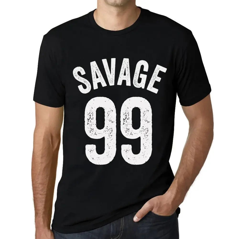 Men's Graphic T-Shirt Savage 99 99th Birthday Anniversary 99 Year Old Gift 1925 Vintage Eco-Friendly Short Sleeve Novelty Tee