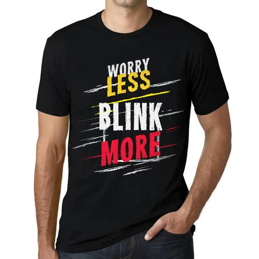Men's Graphic T-Shirt Worry Less Blink More Eco-Friendly Limited Edition Short Sleeve Tee-Shirt Vintage Birthday Gift Novelty