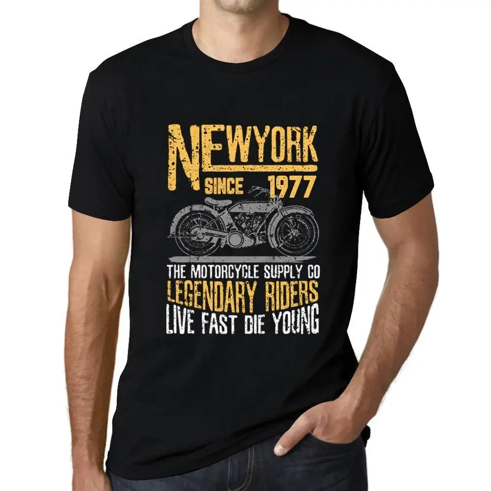 Men's Graphic T-Shirt Motorcycle Legendary Riders Since 1977 47th Birthday Anniversary 47 Year Old Gift 1977 Vintage Eco-Friendly Short Sleeve Novelty Tee