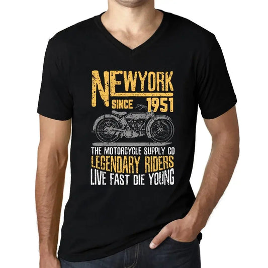 Men's Graphic T-Shirt V Neck Motorcycle Legendary Riders Since 1951 73rd Birthday Anniversary 73 Year Old Gift 1951 Vintage Eco-Friendly Short Sleeve Novelty Tee