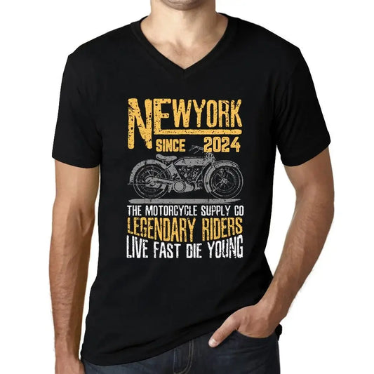 Men's Graphic T-Shirt V Neck Motorcycle Legendary Riders Since 2024 Vintage Eco-Friendly Short Sleeve Novelty Tee