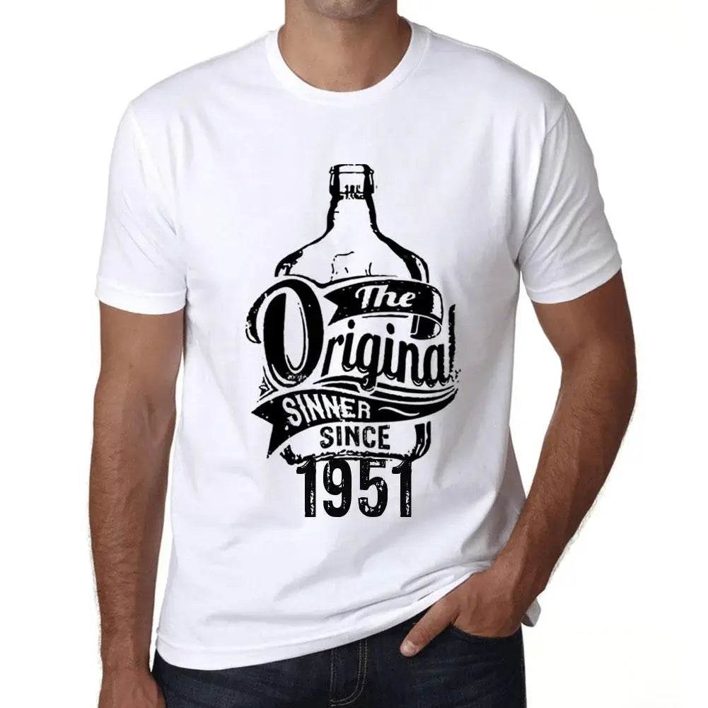 Men's Graphic T-Shirt The Original Sinner Since 1951 73rd Birthday Anniversary 73 Year Old Gift 1951 Vintage Eco-Friendly Short Sleeve Novelty Tee