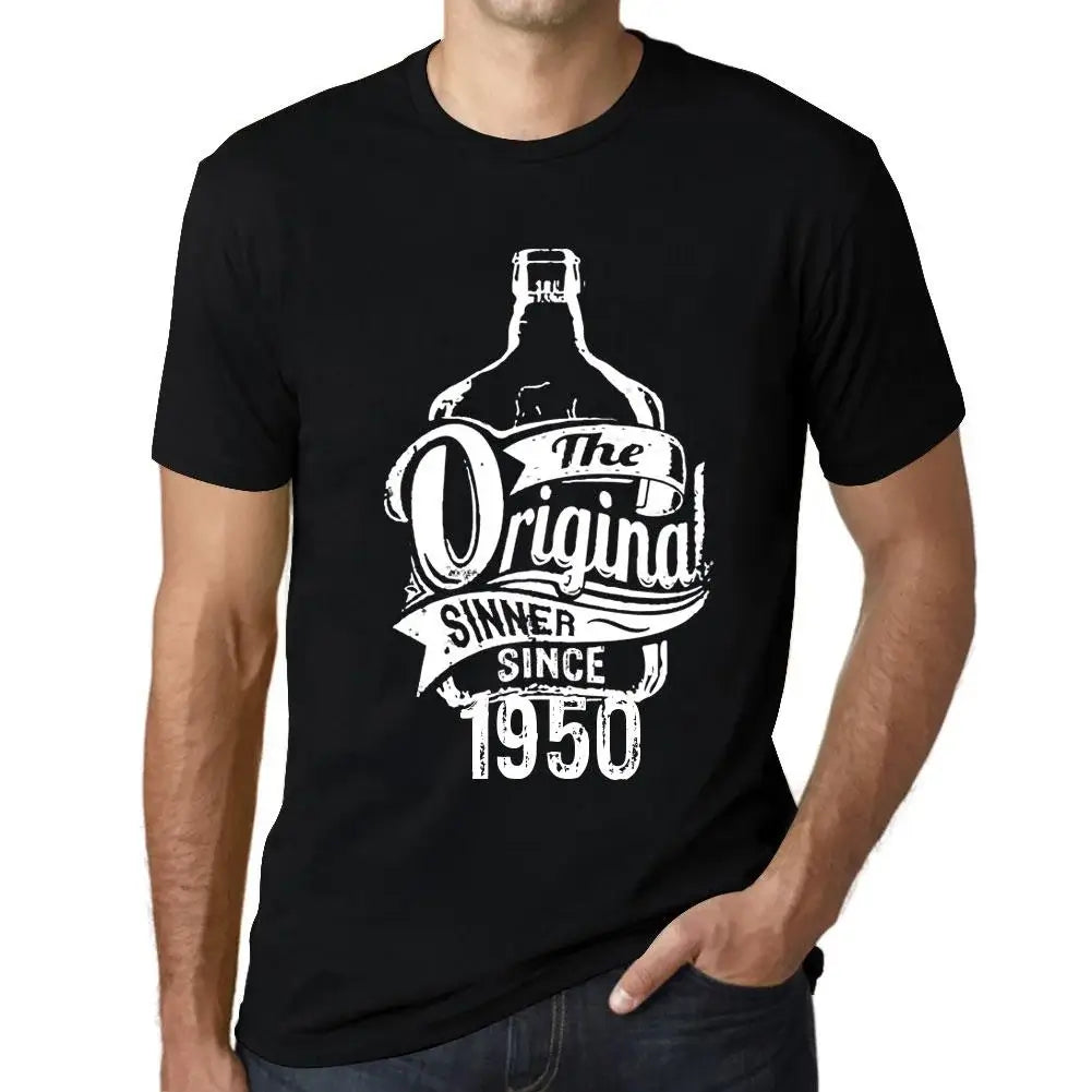 Men's Graphic T-Shirt The Original Sinner Since 1950 74th Birthday Anniversary 74 Year Old Gift 1950 Vintage Eco-Friendly Short Sleeve Novelty Tee