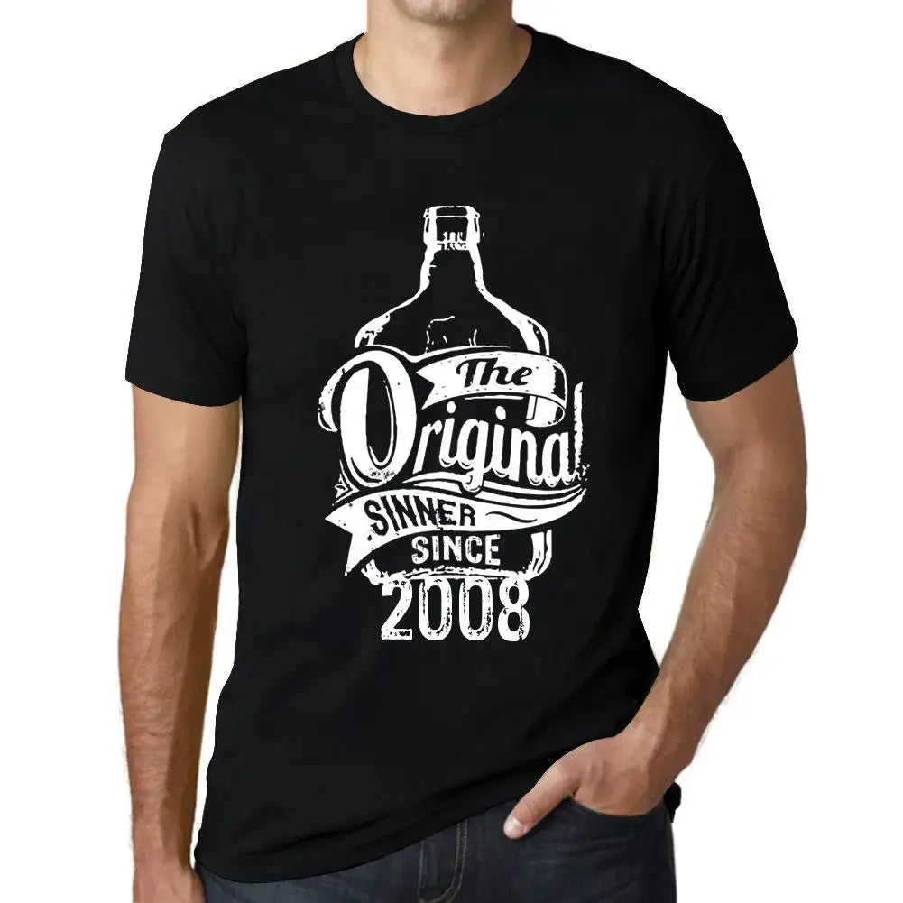 Men's Graphic T-Shirt The Original Sinner Since 2008 16th Birthday Anniversary 16 Year Old Gift 2008 Vintage Eco-Friendly Short Sleeve Novelty Tee