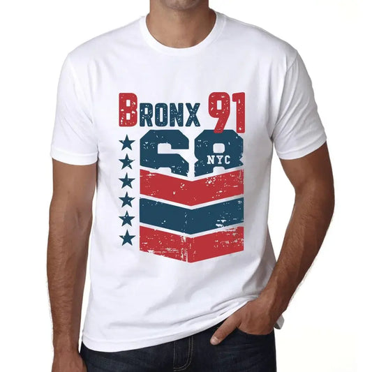 Men's Graphic T-Shirt Bronx 91 91st Birthday Anniversary 91 Year Old Gift 1933 Vintage Eco-Friendly Short Sleeve Novelty Tee