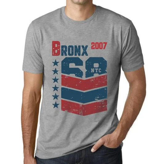 Men's Graphic T-Shirt Bronx 2007 17th Birthday Anniversary 17 Year Old Gift 2007 Vintage Eco-Friendly Short Sleeve Novelty Tee