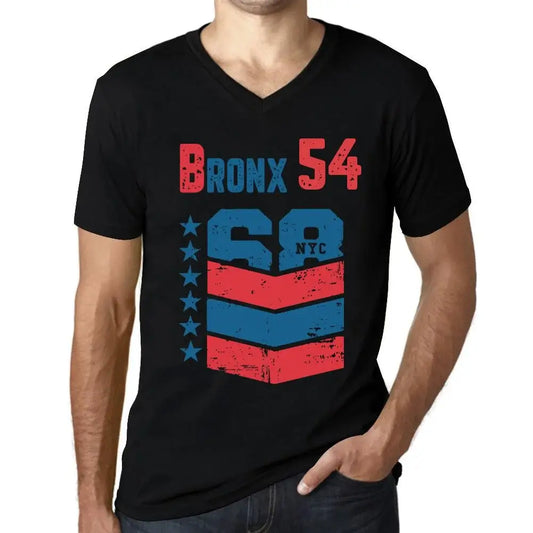 Men's Graphic T-Shirt V Neck Bronx 54 54th Birthday Anniversary 54 Year Old Gift 1970 Vintage Eco-Friendly Short Sleeve Novelty Tee