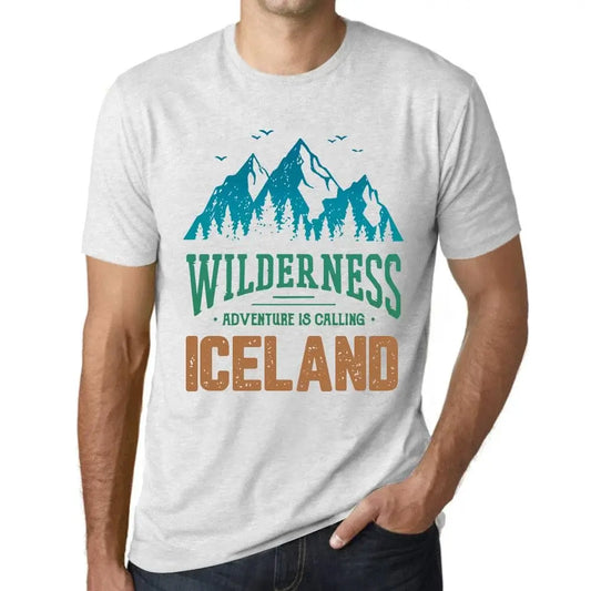 Men's Graphic T-Shirt Wilderness, Adventure Is Calling Iceland Eco-Friendly Limited Edition Short Sleeve Tee-Shirt Vintage Birthday Gift Novelty
