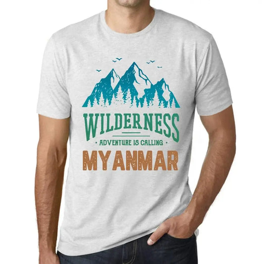 Men's Graphic T-Shirt Wilderness, Adventure Is Calling Myanmar Eco-Friendly Limited Edition Short Sleeve Tee-Shirt Vintage Birthday Gift Novelty
