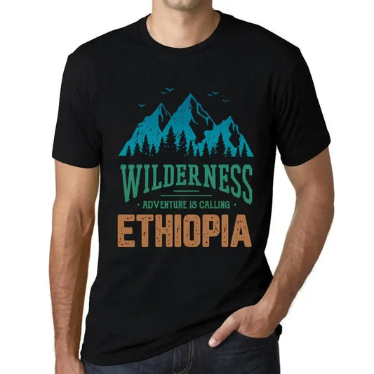 Men's Graphic T-Shirt Wilderness, Adventure Is Calling Ethiopia Eco-Friendly Limited Edition Short Sleeve Tee-Shirt Vintage Birthday Gift Novelty