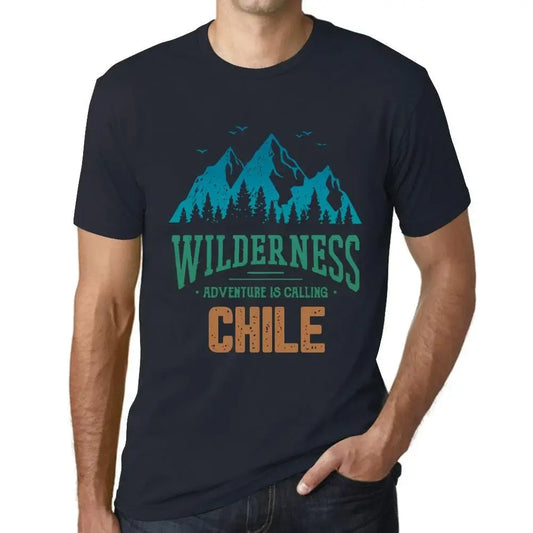 Men's Graphic T-Shirt Wilderness, Adventure Is Calling Chile Eco-Friendly Limited Edition Short Sleeve Tee-Shirt Vintage Birthday Gift Novelty