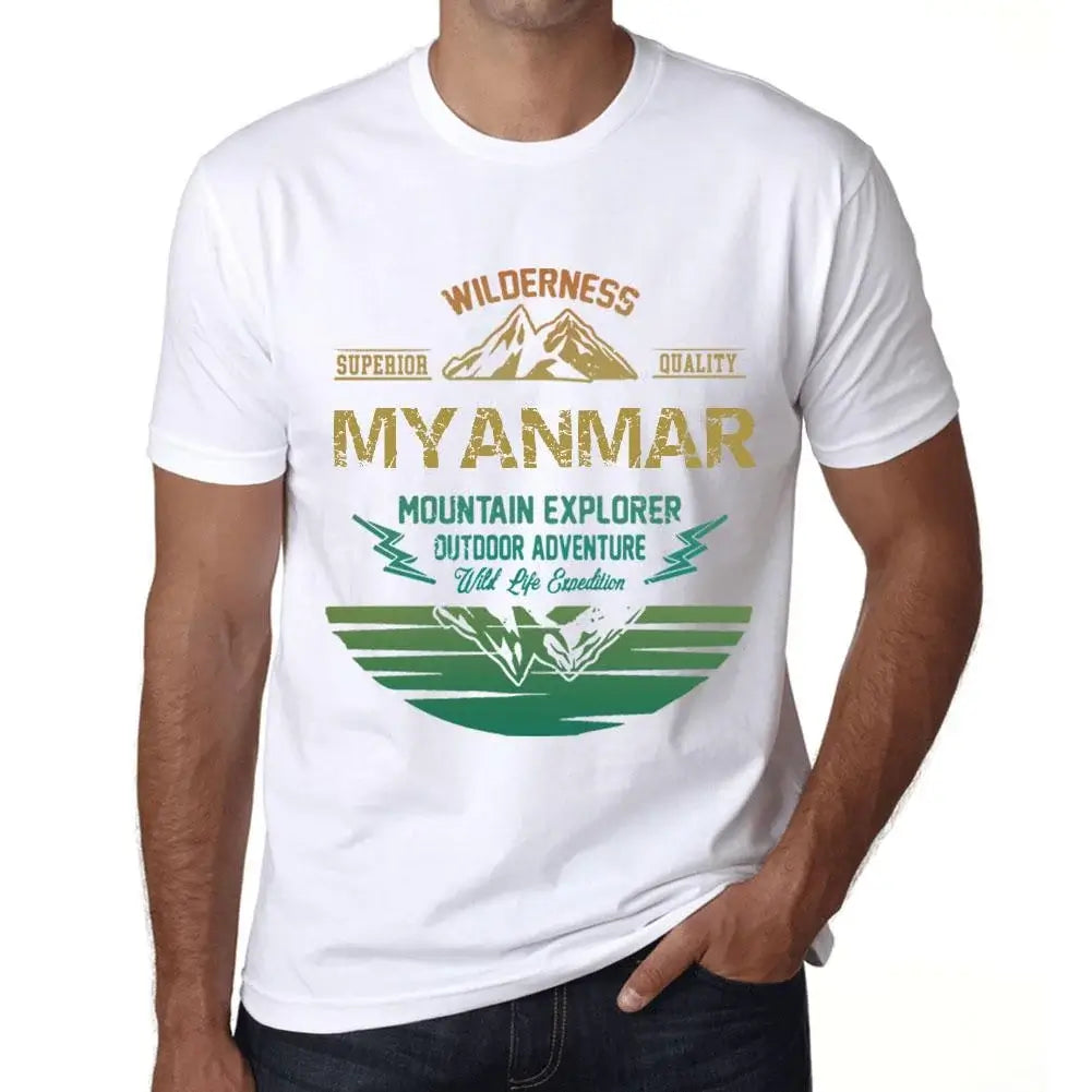 Men's Graphic T-Shirt Outdoor Adventure, Wilderness, Mountain Explorer Myanmar Eco-Friendly Limited Edition Short Sleeve Tee-Shirt Vintage Birthday Gift Novelty