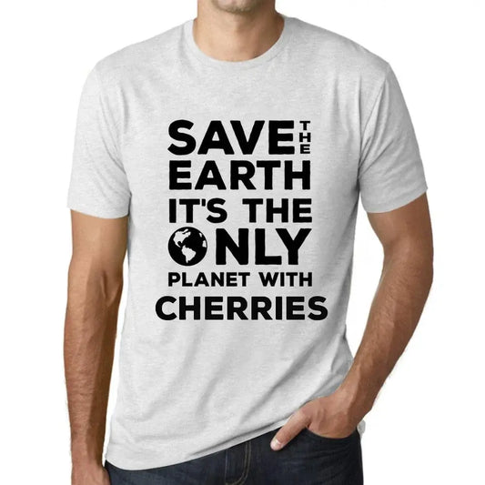 Men's Graphic T-Shirt Save The Earth It’s The Only Planet With Cherries Eco-Friendly Limited Edition Short Sleeve Tee-Shirt Vintage Birthday Gift Novelty