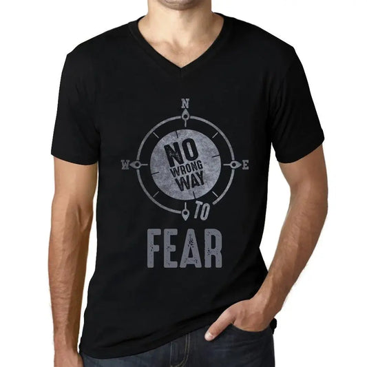 Men's Graphic T-Shirt V Neck No Wrong Way To Fear Eco-Friendly Limited Edition Short Sleeve Tee-Shirt Vintage Birthday Gift Novelty
