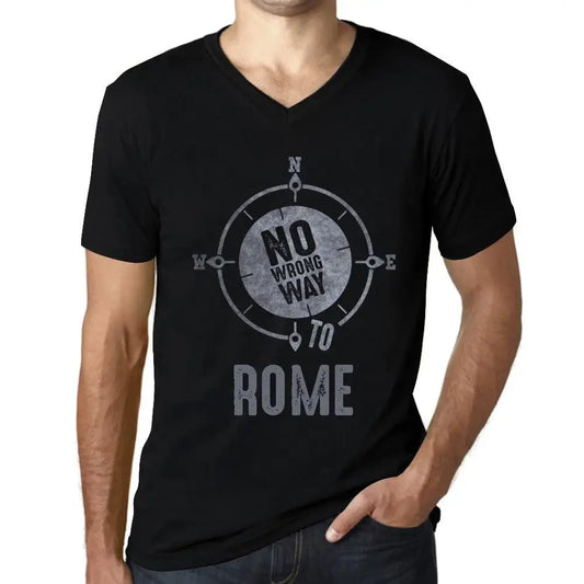 Men's Graphic T-Shirt V Neck No Wrong Way To Rome Eco-Friendly Limited Edition Short Sleeve Tee-Shirt Vintage Birthday Gift Novelty