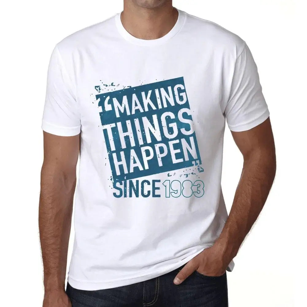 Men's Graphic T-Shirt Making Things Happen Since 1983 41st Birthday Anniversary 41 Year Old Gift 1983 Vintage Eco-Friendly Short Sleeve Novelty Tee