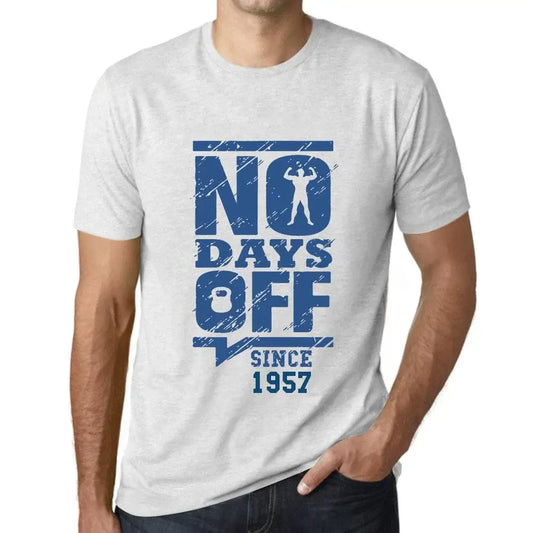 Men's Graphic T-Shirt No Days Off Since 1957 67th Birthday Anniversary 67 Year Old Gift 1957 Vintage Eco-Friendly Short Sleeve Novelty Tee