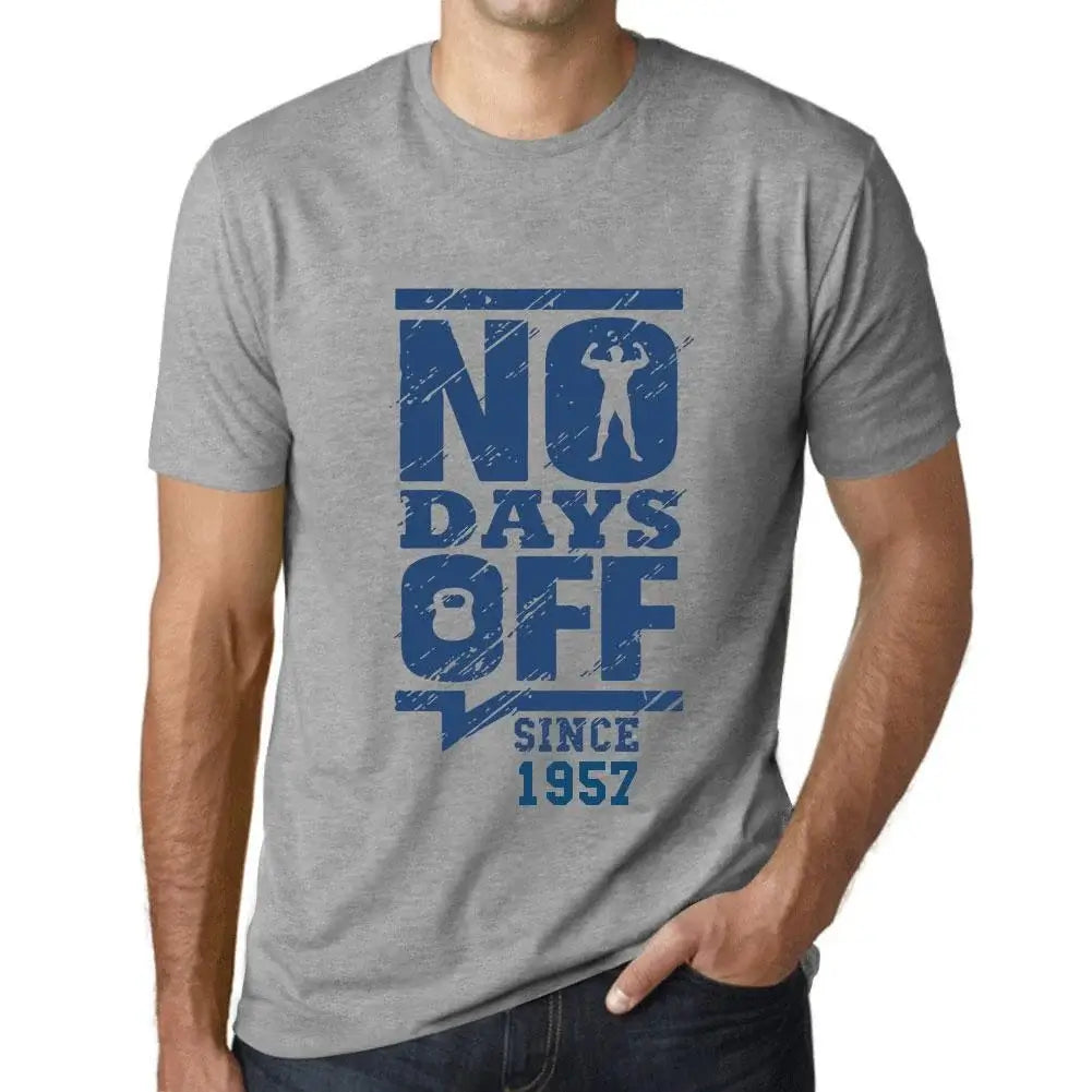 Men's Graphic T-Shirt No Days Off Since 1957 67th Birthday Anniversary 67 Year Old Gift 1957 Vintage Eco-Friendly Short Sleeve Novelty Tee