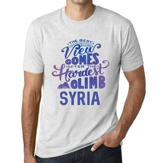Men's Graphic T-Shirt The Best View Comes After Hardest Mountain Climb Syria Eco-Friendly Limited Edition Short Sleeve Tee-Shirt Vintage Birthday Gift Novelty