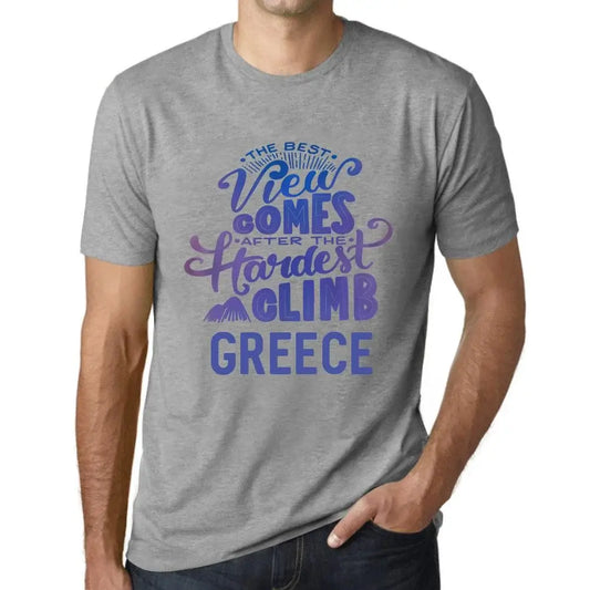 Men's Graphic T-Shirt The Best View Comes After Hardest Mountain Climb Greece Eco-Friendly Limited Edition Short Sleeve Tee-Shirt Vintage Birthday Gift Novelty