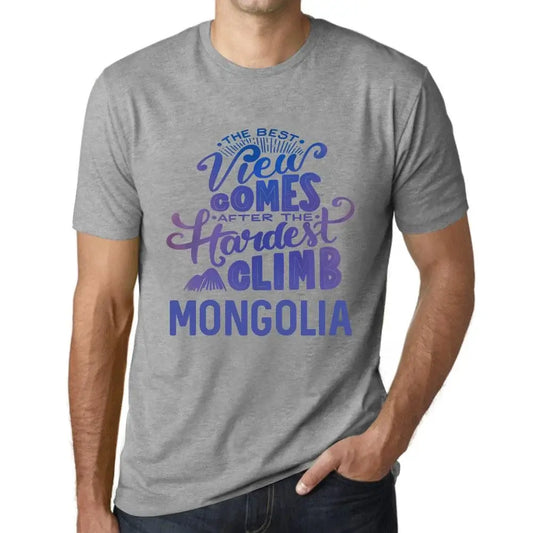 Men's Graphic T-Shirt The Best View Comes After Hardest Mountain Climb Mongolia Eco-Friendly Limited Edition Short Sleeve Tee-Shirt Vintage Birthday Gift Novelty