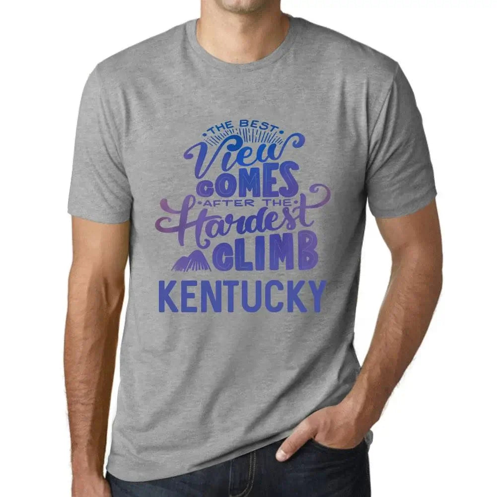 Men's Graphic T-Shirt The Best View Comes After Hardest Mountain Climb Kentucky Eco-Friendly Limited Edition Short Sleeve Tee-Shirt Vintage Birthday Gift Novelty