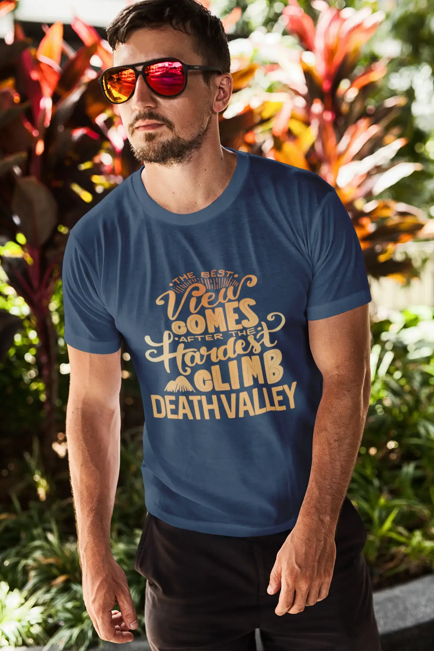 Homme T Shirt Graphique Imprimé Vintage Tee Best Views Mountains Death Valley Denim