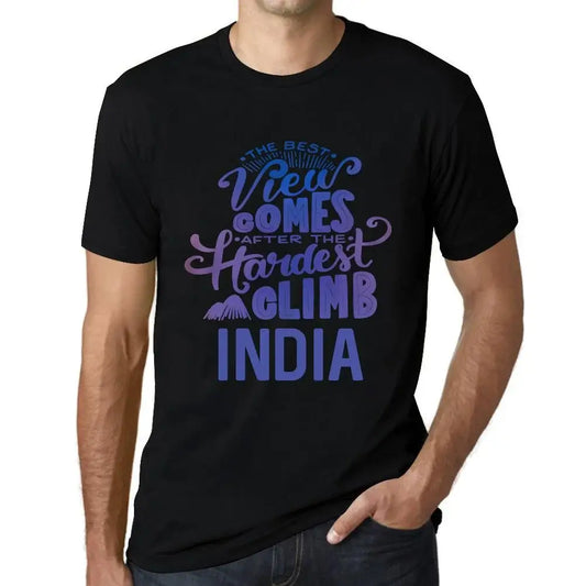 Men's Graphic T-Shirt The Best View Comes After Hardest Mountain Climb India Eco-Friendly Limited Edition Short Sleeve Tee-Shirt Vintage Birthday Gift Novelty