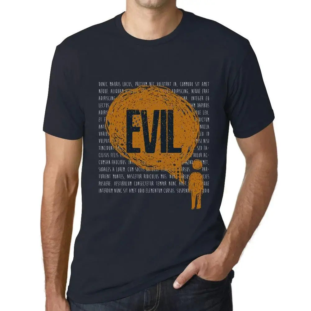 Men's Graphic T-Shirt Thoughts Evil Eco-Friendly Limited Edition Short Sleeve Tee-Shirt Vintage Birthday Gift Novelty