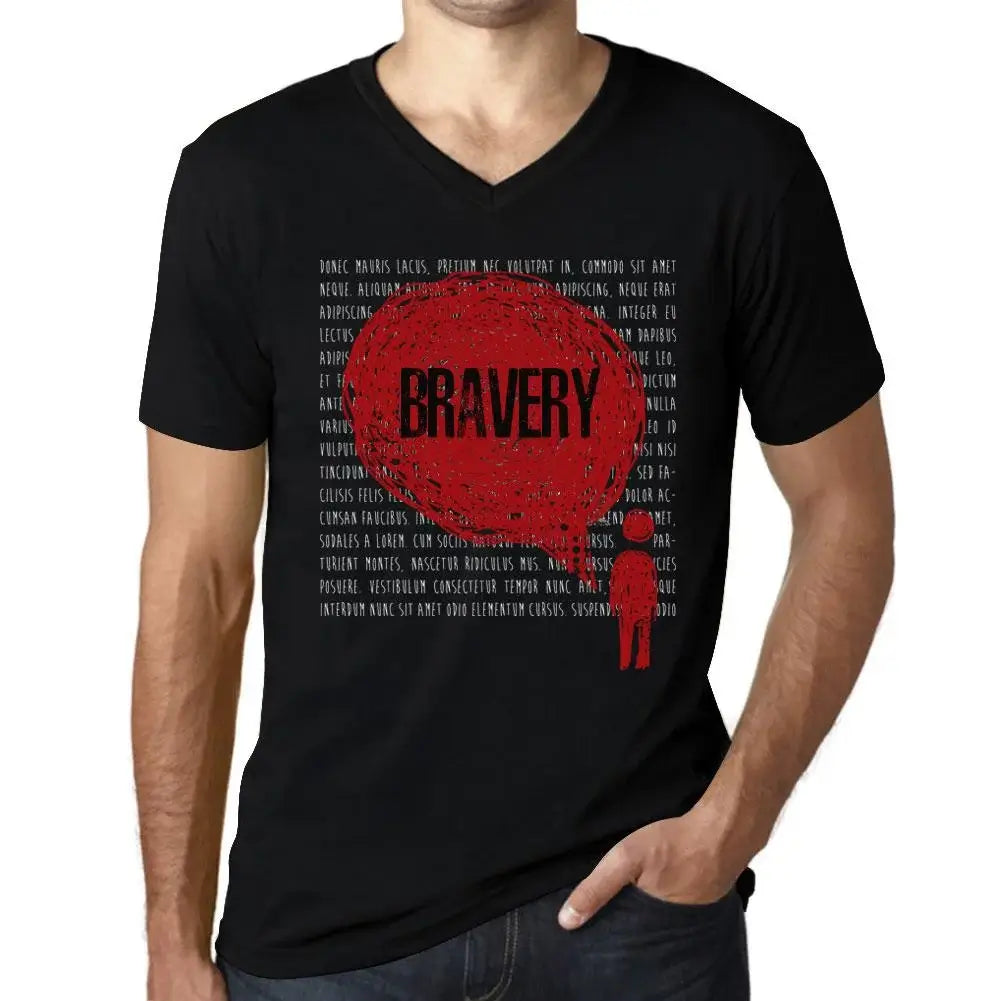 Men's Graphic T-Shirt V Neck Thoughts Bravery Eco-Friendly Limited Edition Short Sleeve Tee-Shirt Vintage Birthday Gift Novelty