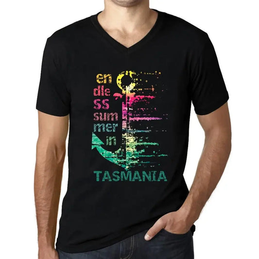 Men's Graphic T-Shirt V Neck Endless Summer In Tasmania Eco-Friendly Limited Edition Short Sleeve Tee-Shirt Vintage Birthday Gift Novelty