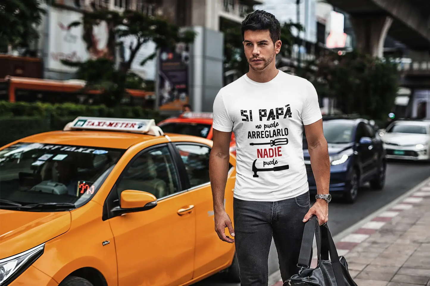 ULTRABASIC - Graphic Printed Men's If Dad Can Not Nobody Can T-Shirt Royal Blue