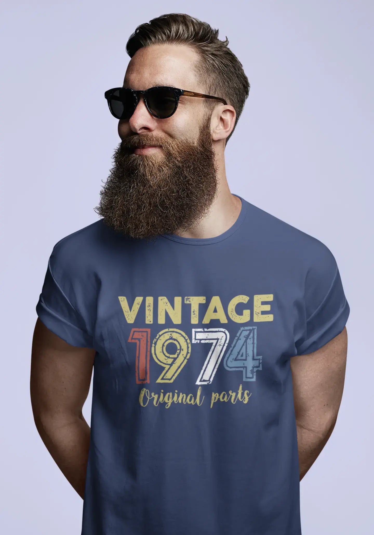 ULTRABASIC - Graphic Printed Men's Vintage 1974 T-Shirt Denim