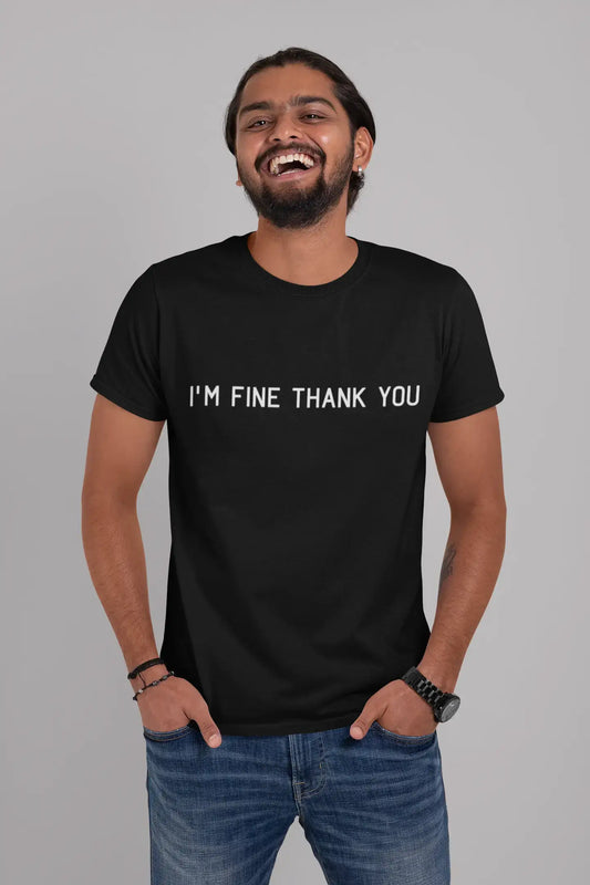 ULTRABASIC - Graphic Men's I'm Fine Thank You Print Wtih Black Letter Mouse Grey