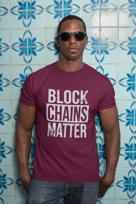 Men’s Graphic T-Shirt Blockchains Matter Cryptocurrency Aqua Gift Idea