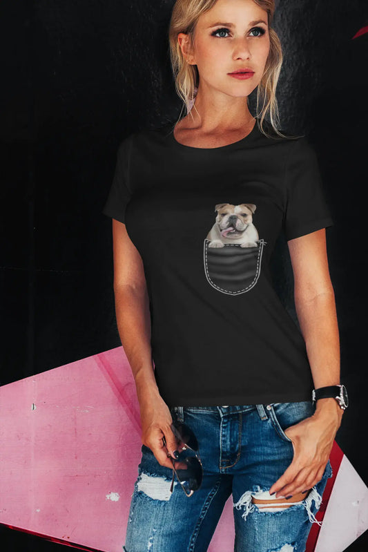 ULTRABASIC Graphic Women's T-Shirt English Bulldog - Cute Dog In Your Pocket