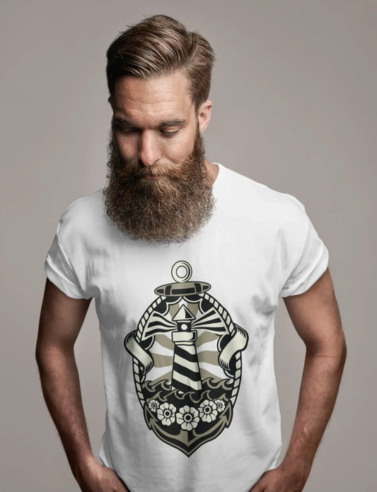 ULTRABASIC Men's Graphic T-Shirt Lighthouse - Classic Vintage Tee Shirt