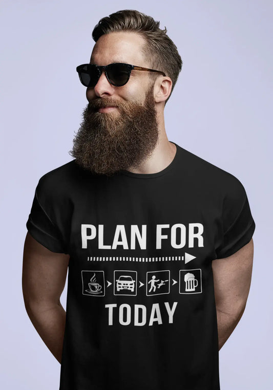 ULTRABASIC Men's T-Shirt Plan For Today - Funny Dog Coffee Beer Lover Tee Shirt