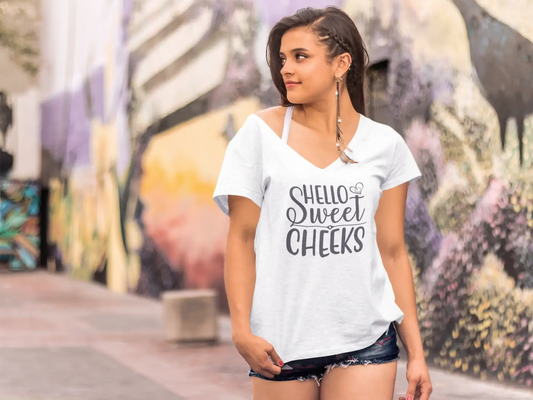 ULTRABASIC Women's T-Shirt Hello Sweet Cheeks - Short Sleeve Tee Shirt Gift Tops